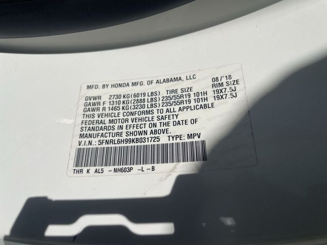 2019 Honda Odyssey Elite