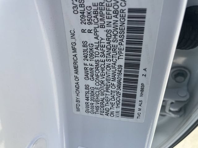 2021 Honda ACCORD SEDAN Base